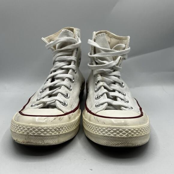 Converse Chuck Taylor 70 HI Mens 6.5 W8.5 Canvas White/Garnet/Egret Casual Shoes - Picture 2 of 14